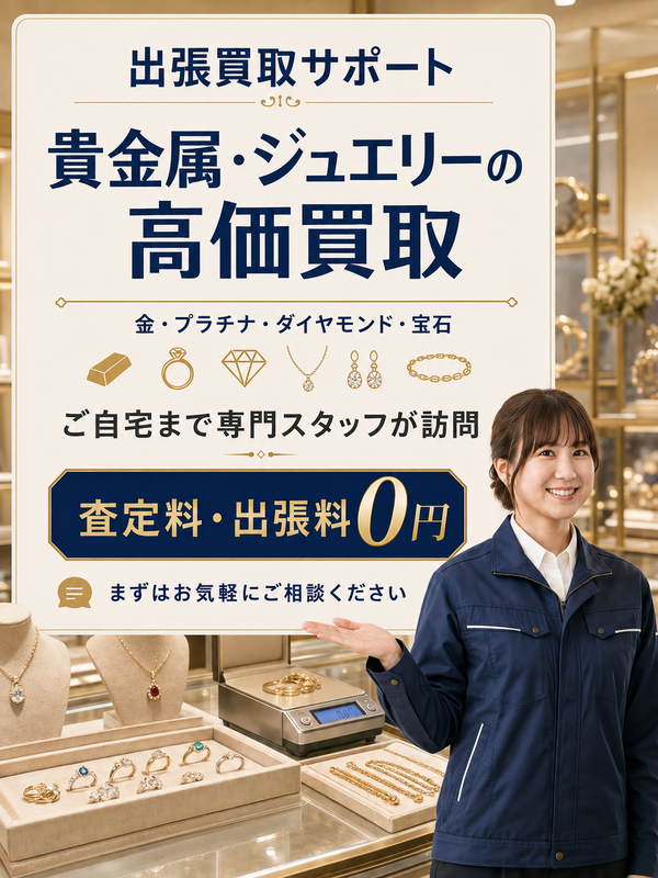 貴金属・ジュエリーの出張買取