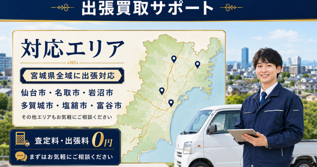 宮城県の出張買取対応エリアマップ